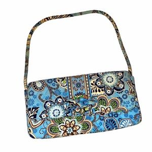 Vera Bradley paisley clutch with detachable strap.